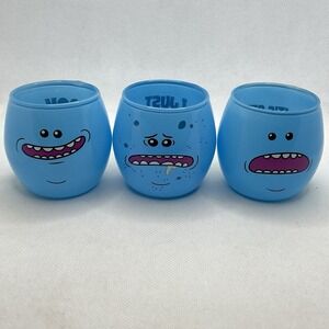 Rick and Morty Adult Swim Mr Meeseeks 2‎ oz blue shot glass - set of 3